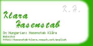 klara hasenstab business card