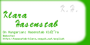 klara hasenstab business card
